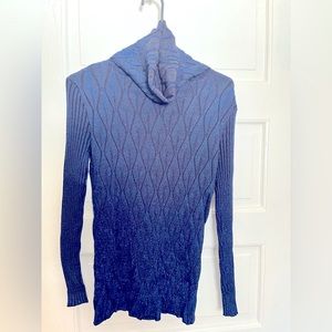 Venus Blue and black sparkly turtleneck M NWOT